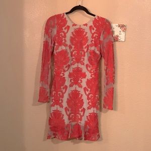 For Love & Lemons backless, lace mini-dress